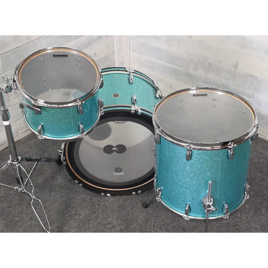 Used Gretsch Brooklyn 3pc Drum Set Turquoise Sparkle - Very Good - Drum Center Of Portsmouth
