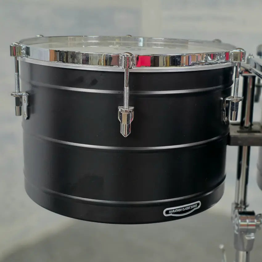 Used Meinl Marathon Steel Timbales 14 & 15 Deep Black Powder Coated - Very Good - Drum Center Of Portsmouth