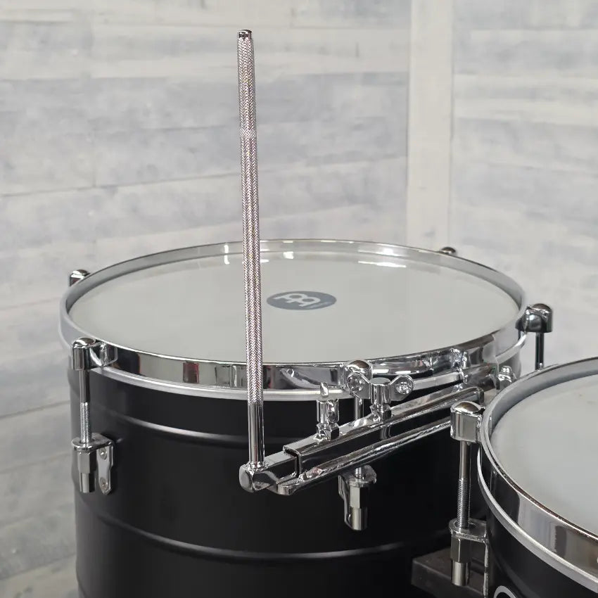 Used Meinl Marathon Steel Timbales 14 & 15 Deep Black Powder Coated - Very Good - Drum Center Of Portsmouth