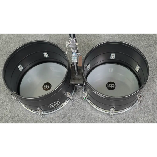 Used Meinl Marathon Steel Timbales 14 & 15 Deep Black Powder Coated - Very Good - Drum Center Of Portsmouth
