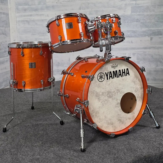 Used Yamaha Birch Custom Absolute 4pc Drum Set Honey Amber - Very Good - Drum Center Of Portsmouth