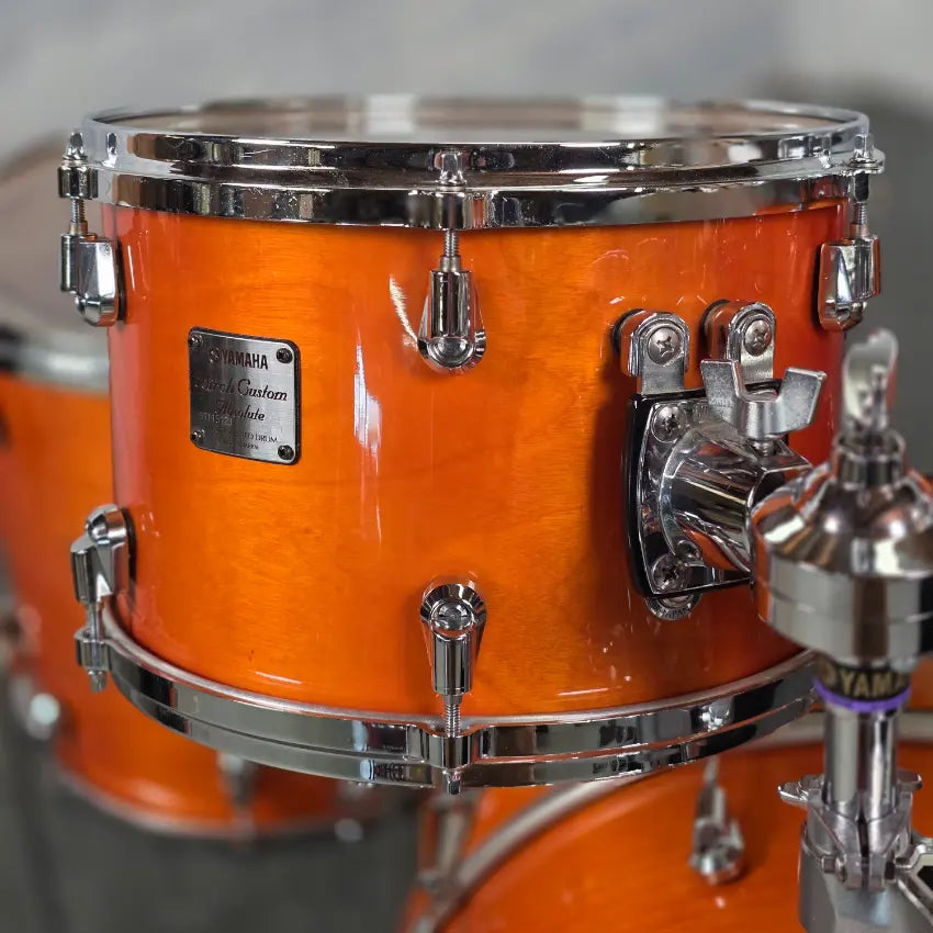 Used Yamaha Birch Custom Absolute 4pc Drum Set Honey Amber - Very Good - Drum Center Of Portsmouth