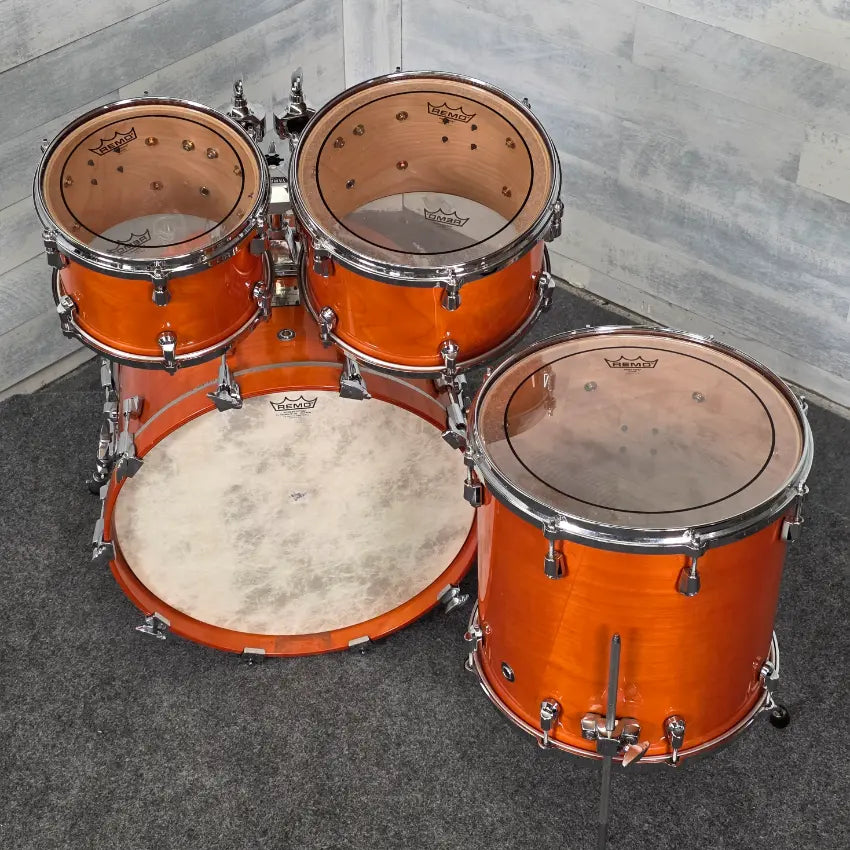 Used Yamaha Birch Custom Absolute 4pc Drum Set Honey Amber - Very Good - Drum Center Of Portsmouth