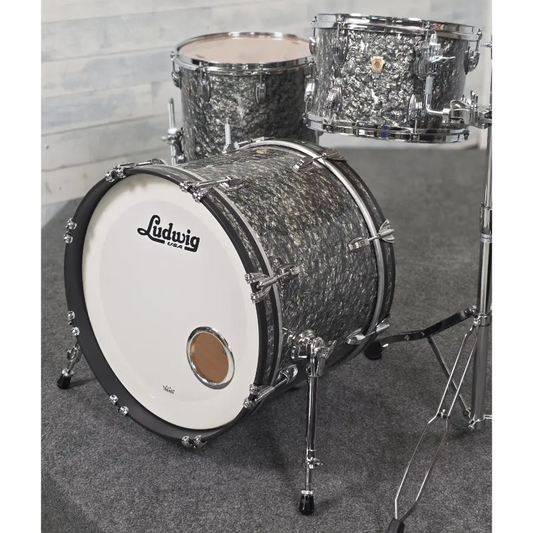 Used Ludwig Classic Maple 3pc Downbeat Drum Set Black Pearl - Good - Drum Center Of Portsmouth
