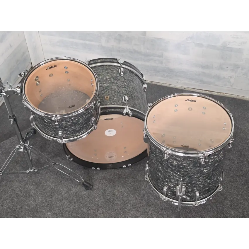 Used Ludwig Classic Maple 3pc Downbeat Drum Set Black Pearl - Good - Drum Center Of Portsmouth