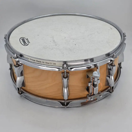 Used Yamaha Wood Shell Snare Drum 14x5.5 Gloss Natural - Fair - Drum Center Of Portsmouth