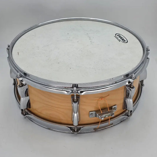 Used Yamaha Wood Shell Snare Drum 14x5.5 Gloss Natural - Fair - Drum Center Of Portsmouth