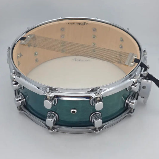 Used Milwaukee Snare Drum 14x5.5 Transparent Green Gloss - Good - Drum Center Of Portsmouth