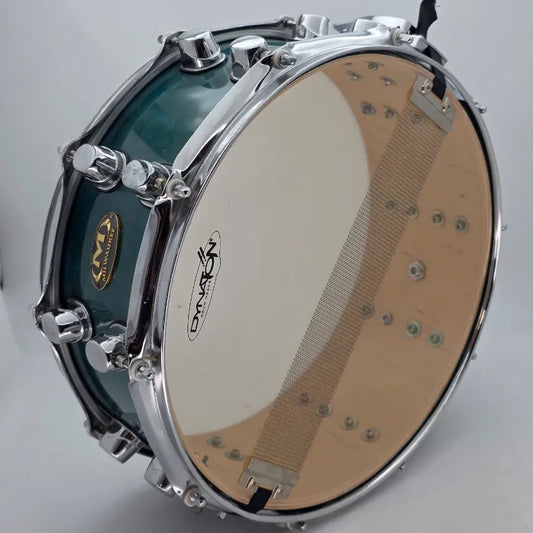 Used Milwaukee Snare Drum 14x5.5 Transparent Green Gloss - Good - Drum Center Of Portsmouth