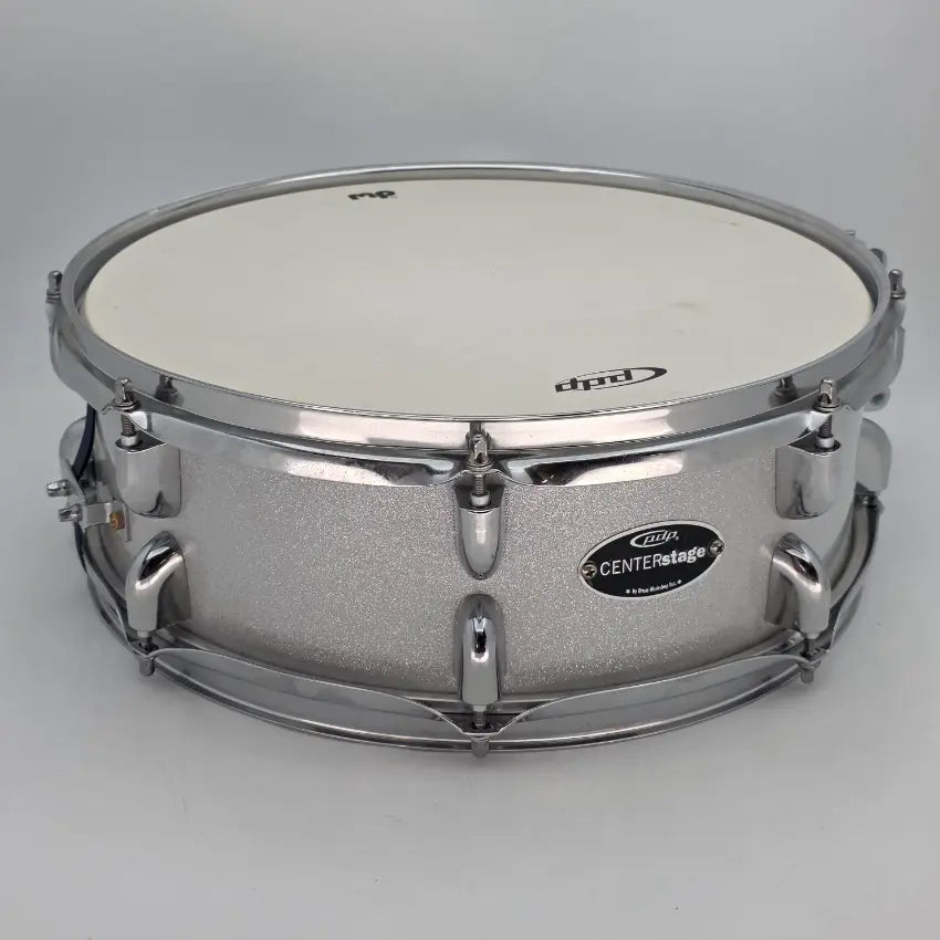 Used PDP Center Stage Snare Drum 14x5 Diamond White Sparkle - Good - Drum Center Of Portsmouth