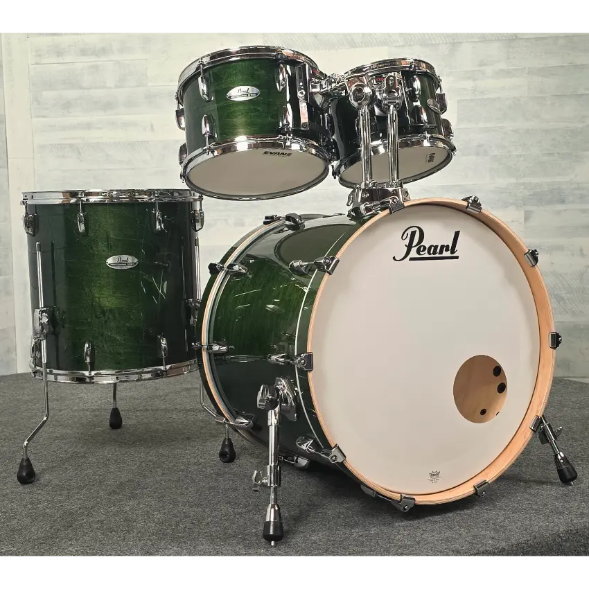 Used Pearl Professional Maple 4pc Drum Set Emerald Mist - Very Good - Drum Center Of Portsmouth
