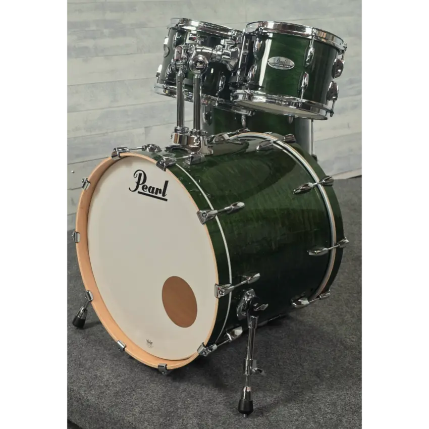 Used Pearl Professional Maple 4pc Drum Set Emerald Mist - Very Good - Drum Center Of Portsmouth