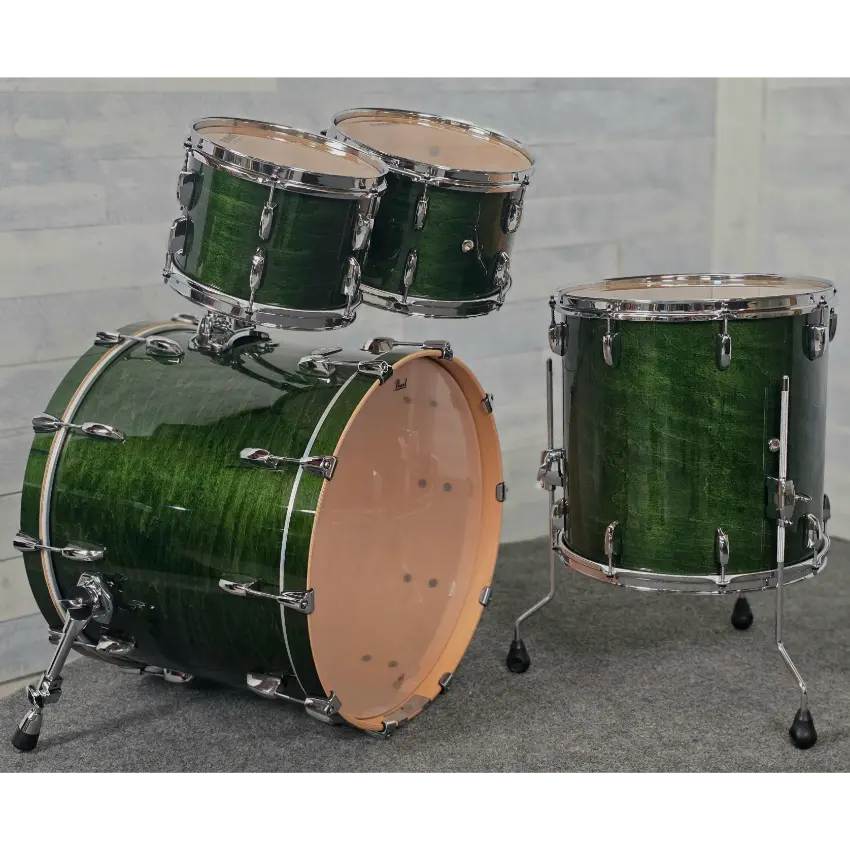 Used Pearl Professional Maple 4pc Drum Set Emerald Mist - Very Good - Drum Center Of Portsmouth