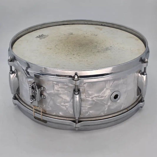 Used Vintage Gretsch Dixieland Snare Drum 14x5 White Marine Pearl - Good - Drum Center Of Portsmouth