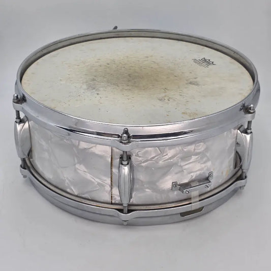 Used Vintage Gretsch Dixieland Snare Drum 14x5 White Marine Pearl - Good - Drum Center Of Portsmouth