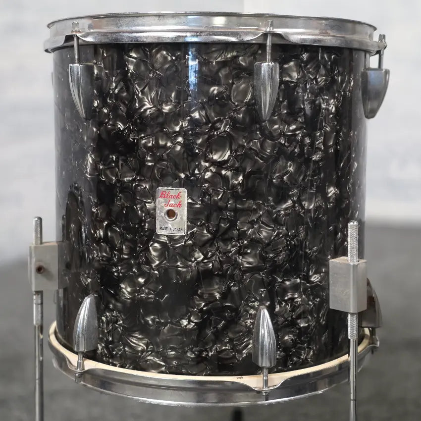 Used Fuji 4pc Drum Set Black Marine Pearl w/Black Jack FT - Good - Drum Center Of Portsmouth