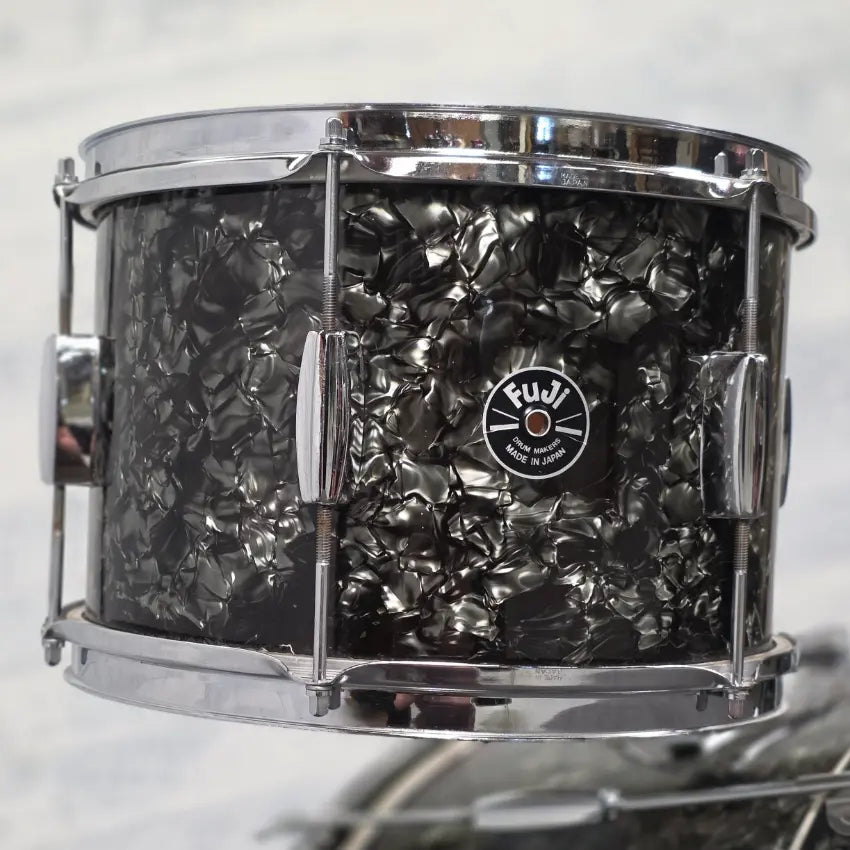 Used Fuji 4pc Drum Set Black Marine Pearl w/Black Jack FT - Good - Drum Center Of Portsmouth