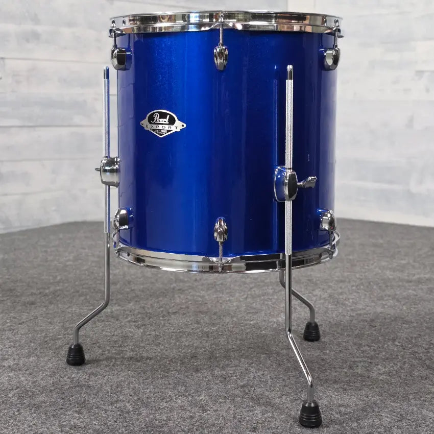 Used Pearl Export Floor Tom 14x14 High Voltage Blue - Very Good - Drum Center Of Portsmouth