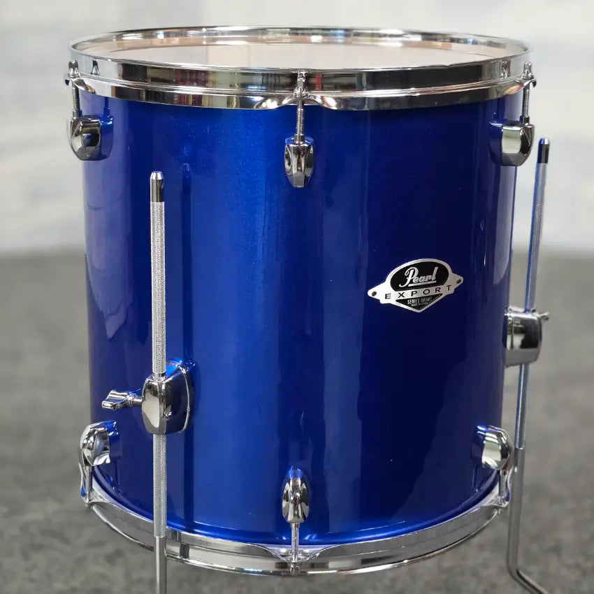 Used Pearl Export Floor Tom 14x14 High Voltage Blue - Very Good - Drum Center Of Portsmouth