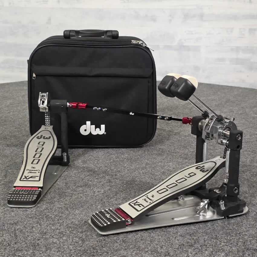 Used DW 9000XF Double Bass Drum Pedal w/Case- Very Good - Drum Center Of Portsmouth
