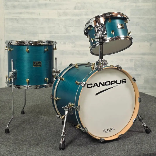Used Canopus RFM 3pc Jazz Drum Set Teal Oil - Very Good - Drum Center Of Portsmouth