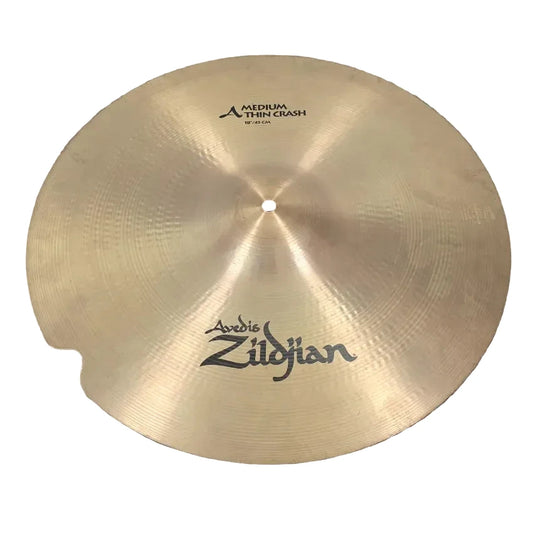 Used Zildjian A Medium Thin Crash Cymbal 18" Repaired - Good - Drum Center Of Portsmouth