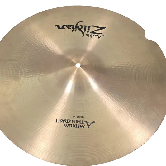 Used Zildjian A Medium Thin Crash Cymbal 18" Repaired - Good - Drum Center Of Portsmouth