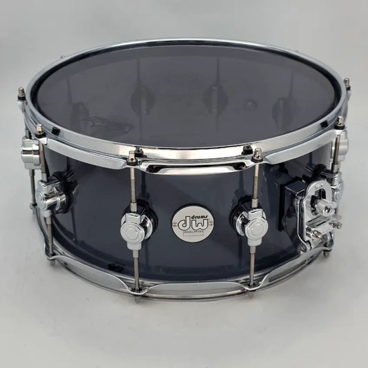 Used DW Design Acrylic Snare Drum 14x6.5 Smoke - Very Good - Drum Center Of Portsmouth