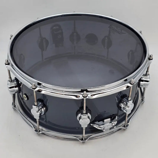 Used DW Design Acrylic Snare Drum 14x6.5 Smoke - Very Good - Drum Center Of Portsmouth