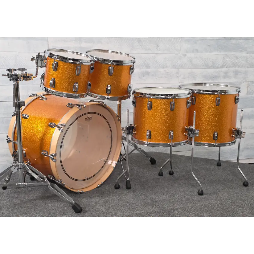 Used Ludwig Classic Maple 5pc Drum Set Gold Sparkle - Very Good - Drum Center Of Portsmouth