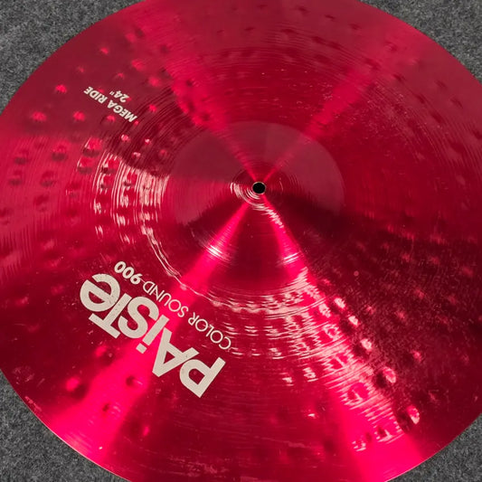 Used Paiste 900 Colorsound Red Mega Ride Cymbal 24 - Good - Drum Center Of Portsmouth