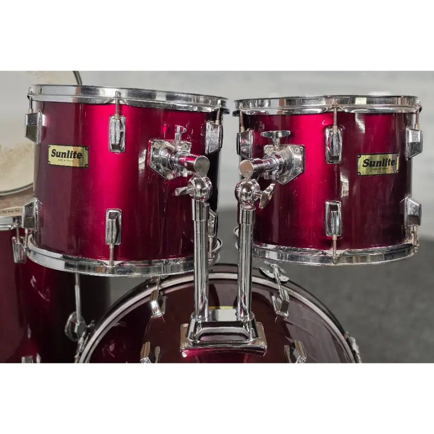 Used Sunlite 5pc Drum Set Red - Fair - Drum Center Of Portsmouth