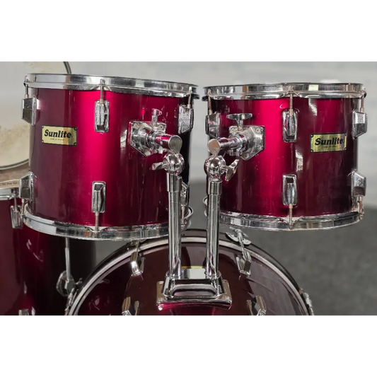 Used Sunlite 5pc Drum Set Red - Fair - Drum Center Of Portsmouth