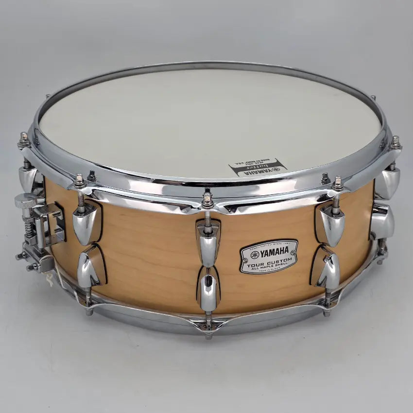Used Yamaha Tour Custom Maple Snare Drum 14x5.5 Butterscotch Satin - Good - Drum Center Of Portsmouth