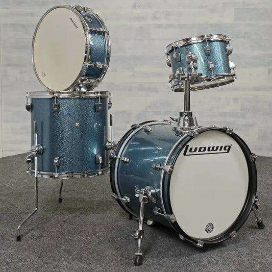 Used Ludwig Breakbeats 4pc Drum Set Blue Sparkle - Very Good - Drum Center Of Portsmouth