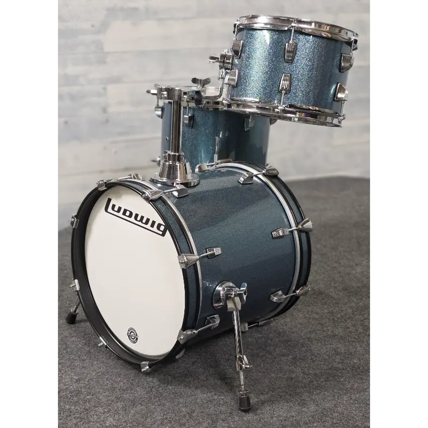 Used Ludwig Breakbeats 4pc Drum Set Blue Sparkle - Very Good - Drum Center Of Portsmouth