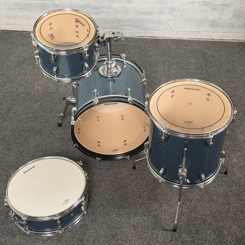 Used Ludwig Breakbeats 4pc Drum Set Blue Sparkle - Very Good - Drum Center Of Portsmouth