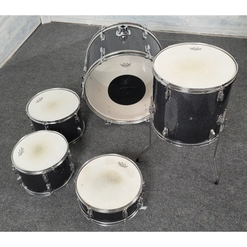 Used Misc MIJ 5pc Drum Set Grey Sparkle Wrap - Good - Drum Center Of Portsmouth