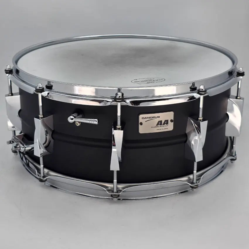 Used Canopus Aluminum Alloy Snare Drum 14x6 Satin Black - Very Good - Drum Center Of Portsmouth