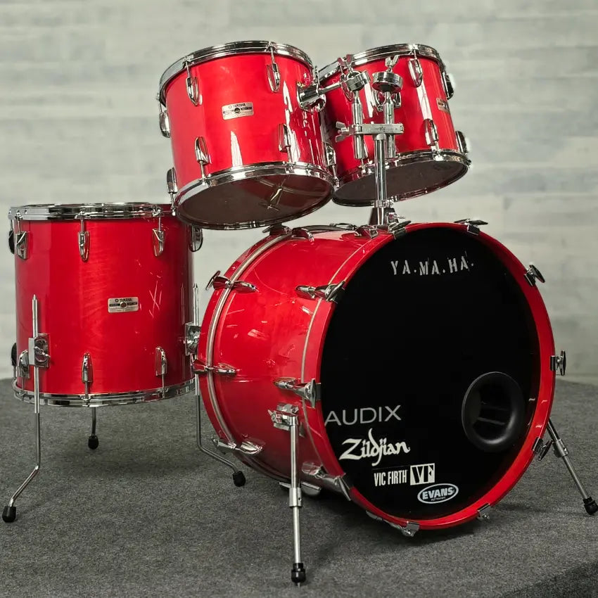 Used Yamaha 8000 Power Tour Custom Drum Set Red Wood MIJ - Good