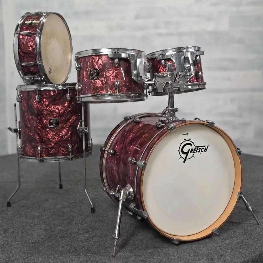 Used Gretsch Catalina Club 5pc Drum Set Burgundy Marine Pearl - Fair - Drum Center Of Portsmouth