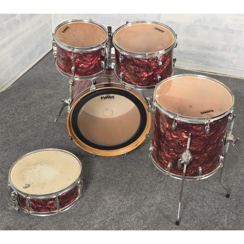 Used Gretsch Catalina Club 5pc Drum Set Burgundy Marine Pearl - Fair - Drum Center Of Portsmouth