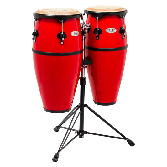 Toca 2300FRD Synergy Series Fiberglass Conga Set with Stand - Red - Drum Center Of Portsmouth