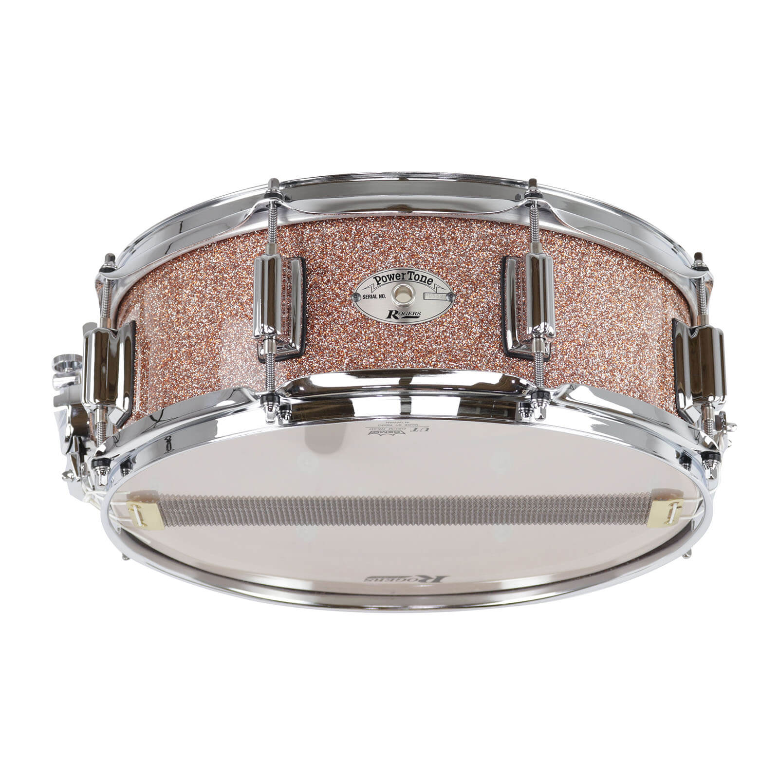 Rogers Powertone Wood Shell Snare Drum 14x5 Champagne Sparkle Lacquer - Drum Center Of Portsmouth