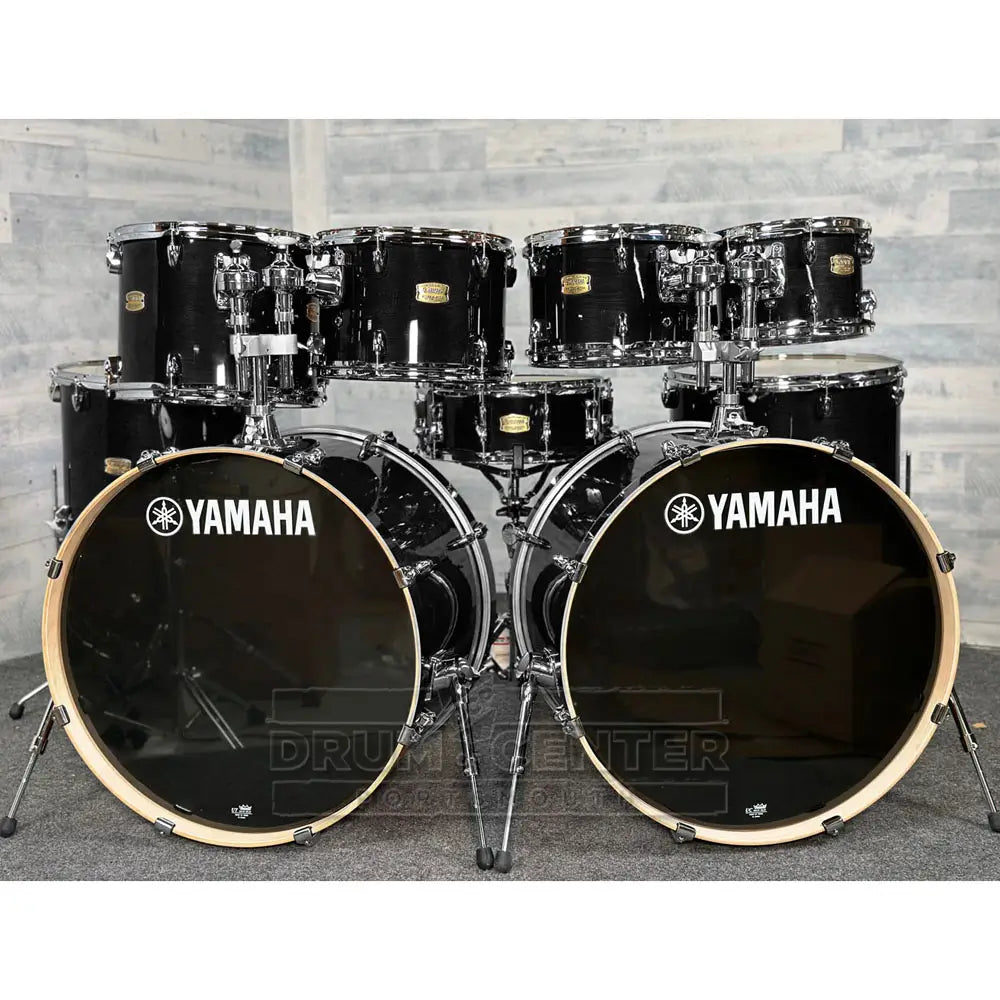 Yamaha Stage Custom Birch 9pc Drum Set (24" Double Bass) Raven Black - Drum Center Of Portsmouth