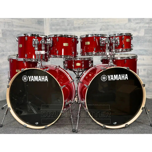 Yamaha Stage Custom Birch 9pc Drum Set (24" Double Bass) Cranberry Red - Drum Center Of Portsmouth