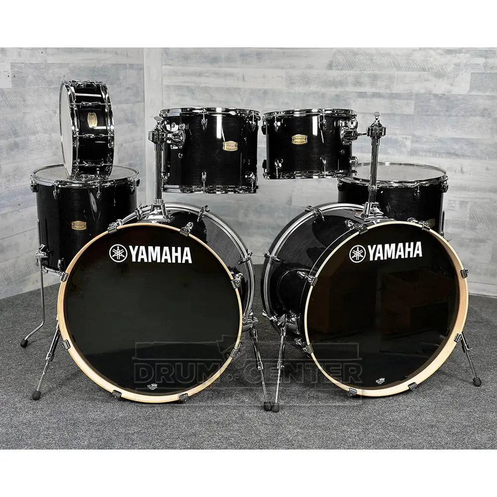Yamaha Stage Custom Birch 7pc Drum Set (24" Double Bass) Raven Black - Drum Center Of Portsmouth
