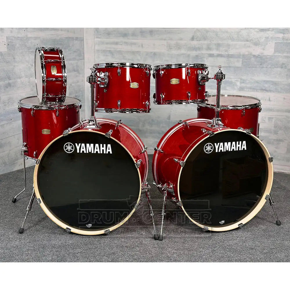 Yamaha Stage Custom Birch 7pc Drum Set (24" Double Bass) Cranberry Red - Drum Center Of Portsmouth