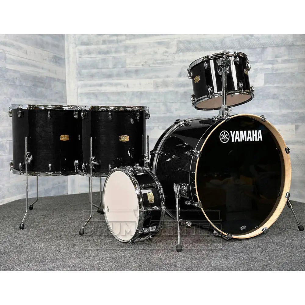 Yamaha Stage Custom Birch 5pc Drum Set 24/13/16/18/14 Raven Black - Drum Center Of Portsmouth