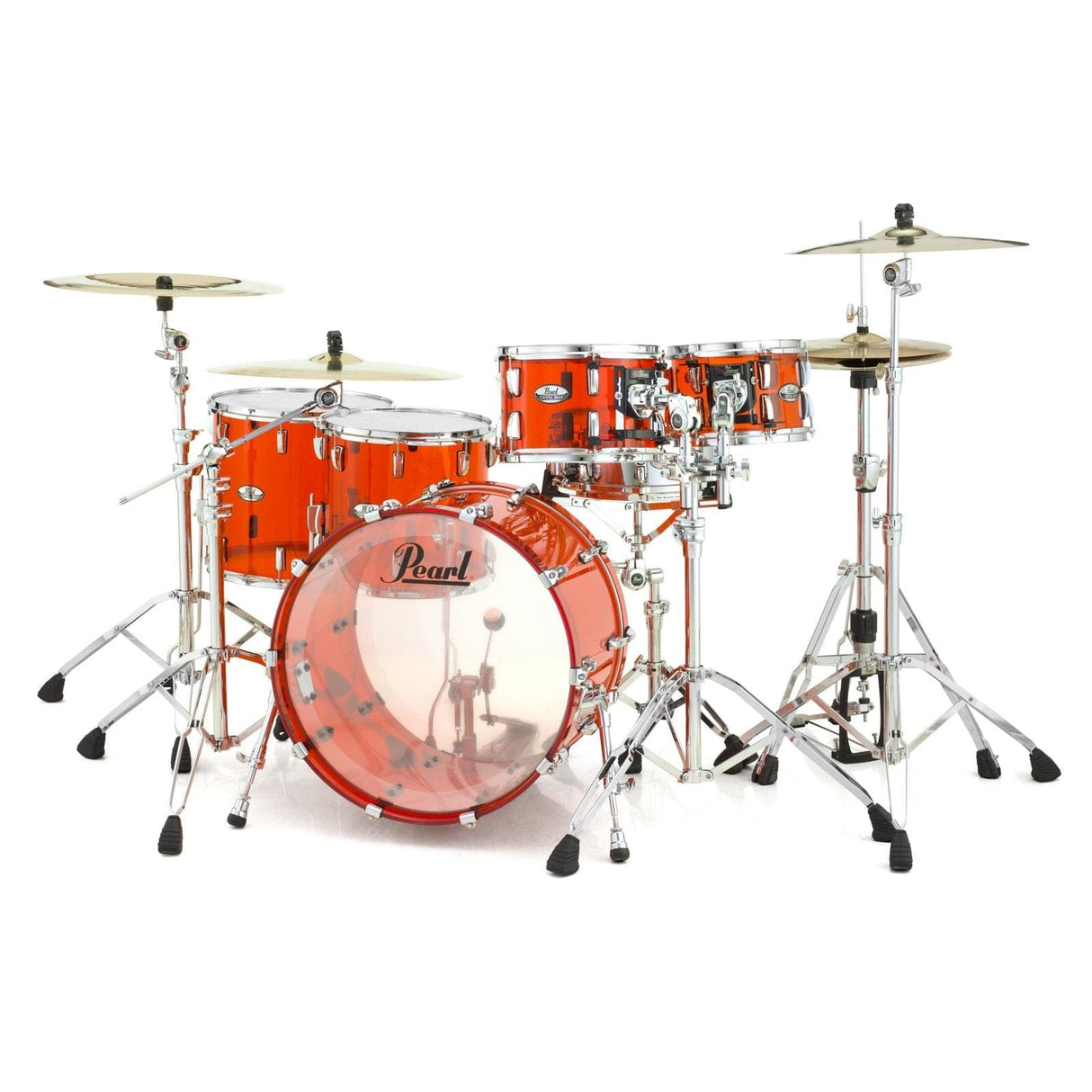 Pearl Crystal Beat Acrylic Drum Set 22/10/12/14/16 Ruby Red